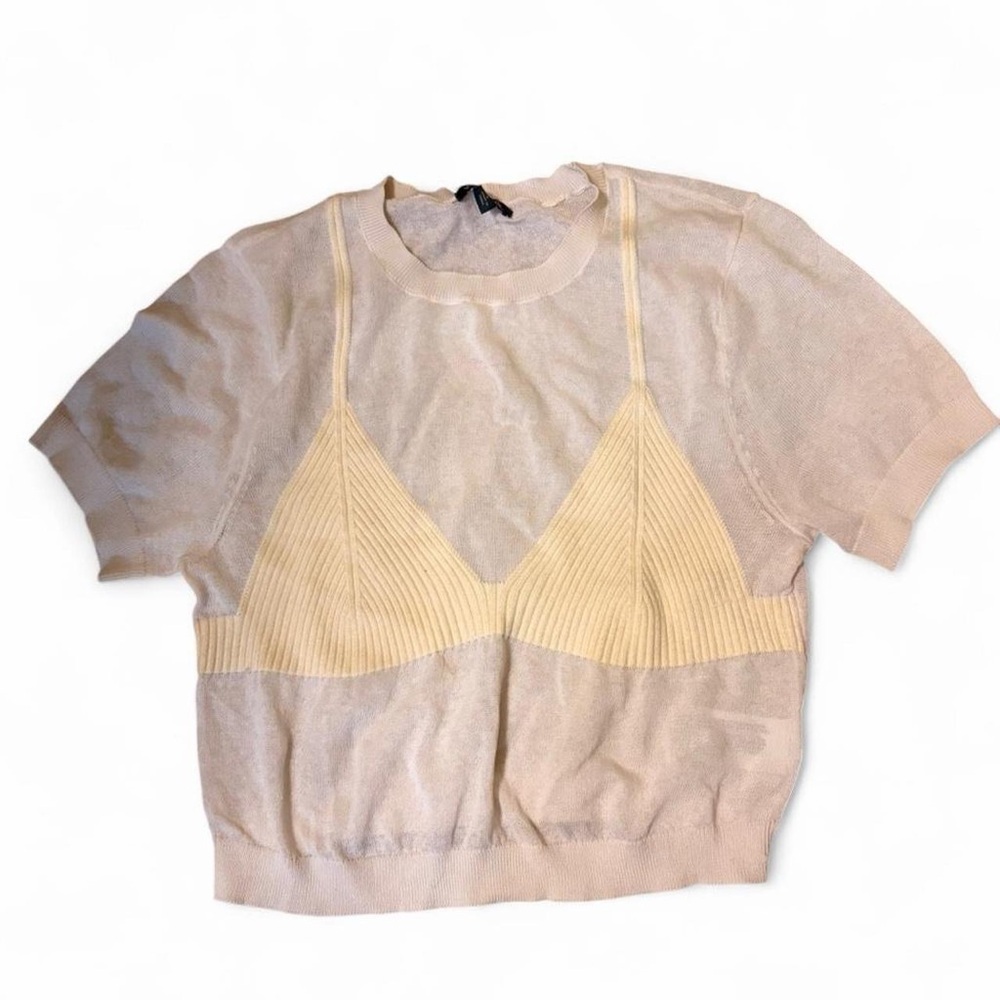 Wild Fable Off-White Sheer Top